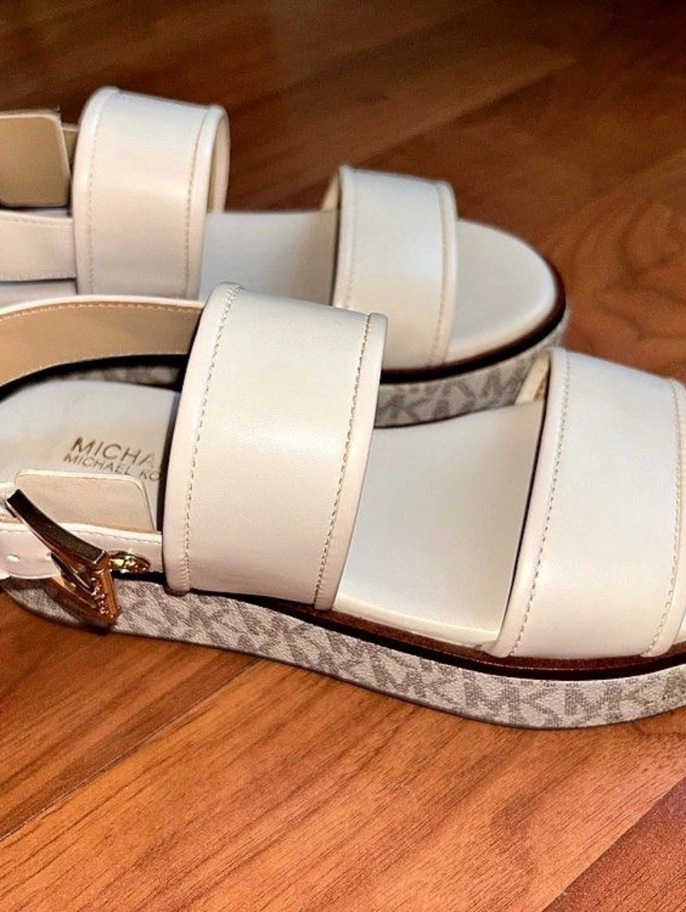 Michael Kors Platform Sandals in White & Brown US 5.5M